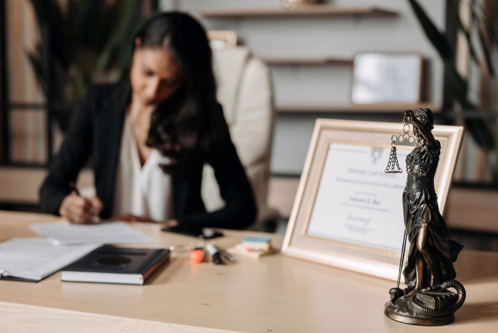 a female client signing doc to request changing of child's last name